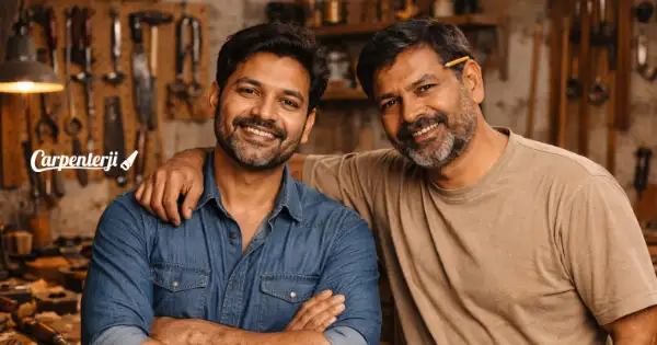 Skilled carpenter at work